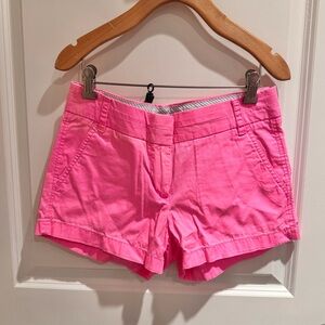 J. Crew Hot Pink High-Waist Cotton Shorts